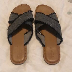 TOMS sandals, Black/Grey, Size 8